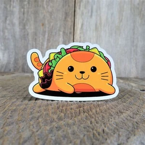 Adesivo Taco Gatto Divertente Colore Completo Impermeabile Cat Lover Taco Martedì Umorismo - Foto 1 di 7