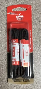 KIWI Dress Waxed Round Brown 27” Shoe Laces - NEW One Box (2 Pairs) - Picture 1 of 2
