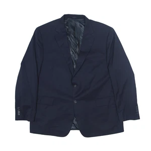 BALMAIN Super 120's Blazer Jacket Blue Wool Mens L - Picture 1 of 8
