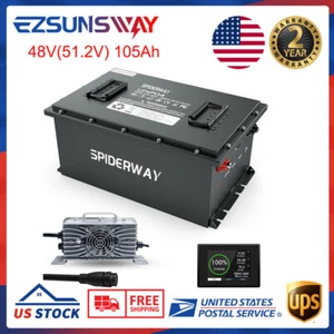 48V 105Ah Lithium LiFePO4 Battery Golf Cart BMS 200A 6000+Cycle 10Year WARRANTY - Picture 1 of 22