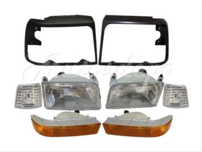 Bisel de luz de esquina para 92-98 FORD F250 F350 92-96 BRONCO HEALIGHT SEÑAL NEGRO Foto 1 de 4