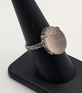 Rose Quartz & Sterling Silver Ring- Size 8 - Picture 1 of 5