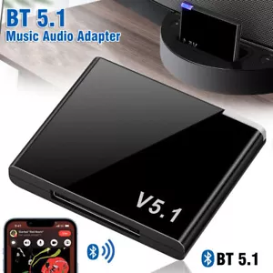 Bluetooth 5.1 Music Audio Adapter Receiver 30 Pin Dock Speaker for iPhone iPod - Photo 1/8