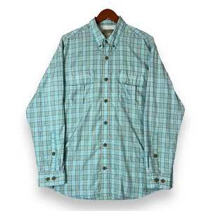 Duluth Trading Co Herren Größe Large Angeln Button Down Hemd blau kariert Outdoor - Bild 1 von 8
