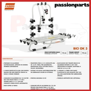 PORTABICI POSTERIORE DA PORTELLONE FABBRI OK 3 PER 3 BICI IN ALLUMINIO - Bild 1 von 2