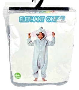 Hooded Elephant Jumpsuit Costume Elephant Unisex size 4-6 years Halloween - Picture 1 of 7