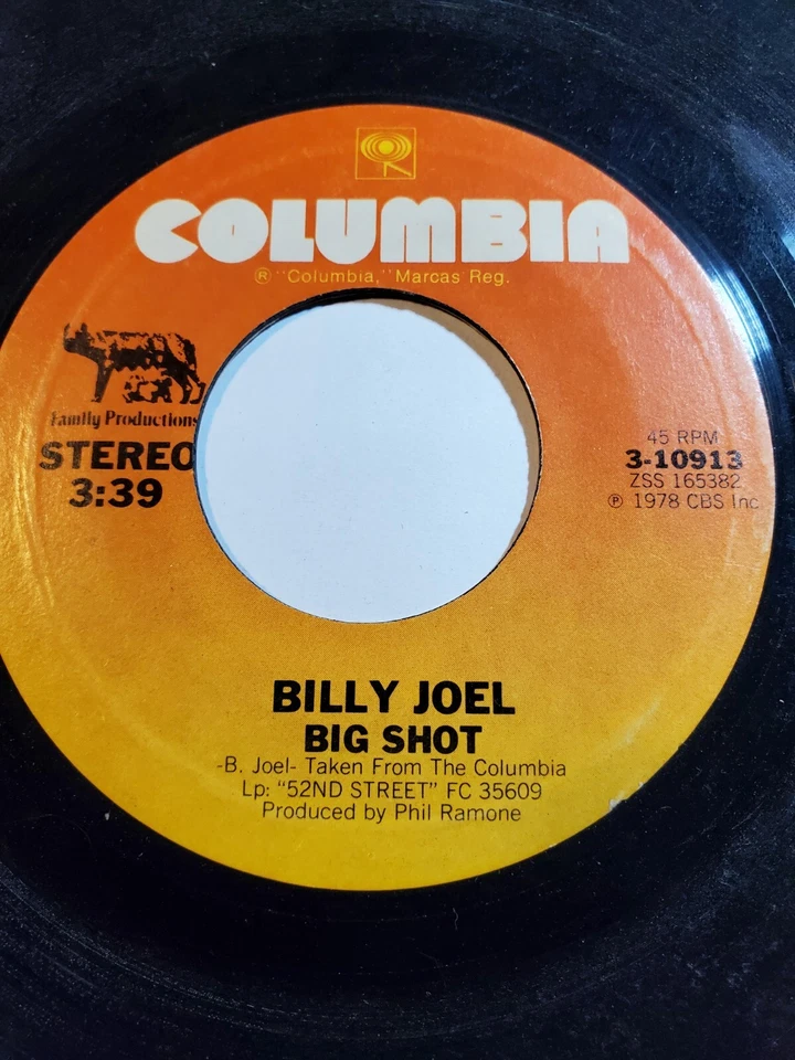 BILLY JOEL- BIG SHOT/ROOT BEER RAG. 1974 Columbia VG F66A - Image 1 of 1