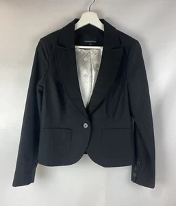 Blazer Chaqueta Cynthia Rowley Forrada con Botones, 02 Negro, Trabajo, Carrera, Talla M - Imagen 1 de 5