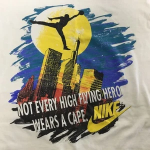 Vtg White Tag Boys Sz Medium TShirt Nike Air Jordan Jumpman Grapic 90s USA Made - Picture 1 of 4