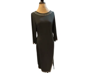 Venus Black Silver Stud Round Neck Dress - So Soft! Women's Size Large - Picture 1 of 9