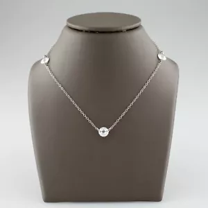 14k Oro Bianco Jcm Splendido Zircone Cubico Da Il Yard Collana 50.8cm - Foto 1 di 8