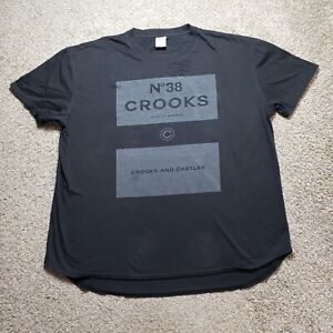 Crooks and Castles Shirt Mens 3XL Black Short Sleeve 