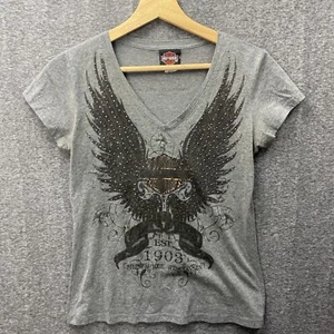 Camiseta top Harley Davidson para mujer talla M cuello en V Wisconsin Warren Cortland, OH - Imagen 1 de 8
