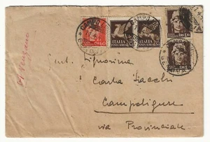 1946 Luogotenenza - Busta con 60 c. Emissione di Novara e 1,20 L. Emissione Roma - Picture 1 of 2