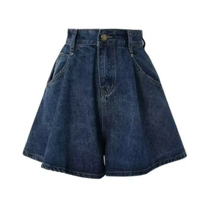 Denim Shorts Wide Leg Shorts Summer Women Loose Fashion High Waisted Women - Picture 1 of 12