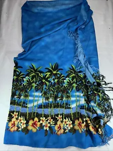 Indocraft Imports Pareo Sarong Beach Wrap Palme tropicali - Foto 1 di 9