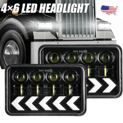 Запечатанные светодиодные противотуманные фары дальнего/дальнего света 4x6 дюймов для Kenworth T800 T600 - Изображение 1 из 4