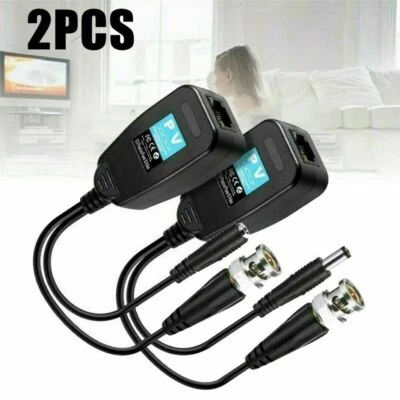 SECURICAM CCTV Passivo Video Balun Power HDTVI/CVI/AHD/CVBS NUOVO CON SCATOLA 1 paio BNC CAT5 CAT6 RJ45