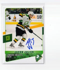 JACOB JULIEN autographed SIGNED '24/25 LONDON KNIGHTS team card WINNIPEG JETS - Picture 1 of 1