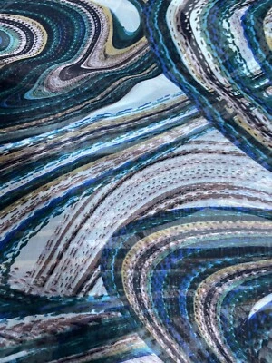 Vintage Night Sky Blue Swirling Pattern Chiffon ? Fabric Material 117cmx151cm - image 1 of 4
