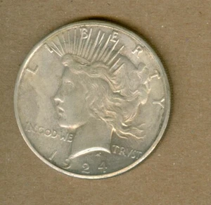 1924-S U.S. Peace UNC Silver Dollar - Picture 1 of 2