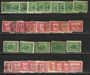 SELLOS DE EE. UU. #397-8,401-2, --- 1c-2c PAN-PAC — 5-10 EA — p12+p10 --1913 -- USADOS - Imagen 1 de 2