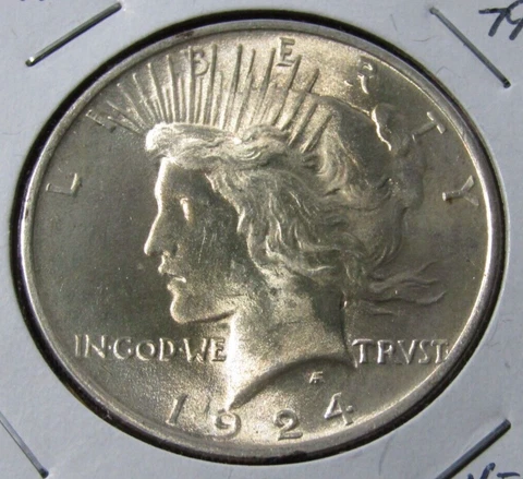 1924-P Peace Silver Dollar #79 Vam 1 AG Pitted Obverse - Near Gem Cover