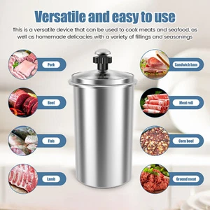 Ham Maker Stainless Steel Meat Press Cooker with Thermometer Heat qiavs - Picture 1 of 11