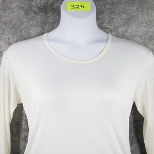 Silkskins shirt Womens XL Off White Base Layer Pure Imperial Silk Long John Top - Picture 1 of 9