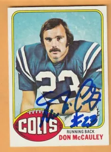 Don McCauley Baltimore Colts AUTO Firmado 1976 Topps North Carolina Tar Heels - Imagen 1 de 2