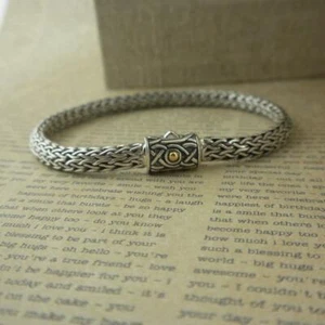 Sterling Silver CELTIC Dragon Weave Bracelet with 18K accent Keith Jack Jewelry - Picture 1 of 7