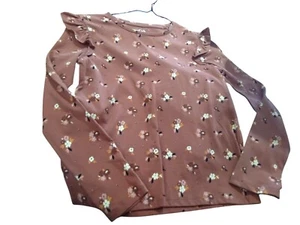 Mädchen Kinder T-Shirt Braun Mehrfarbig Langarm Gr. 140 St-0217 - Bild 1 von 1