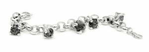 Armband Armschmuck Edel Schwarz Acrylglas Silberfarben Design Steine Armreifen - Bild 1 von 1