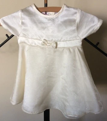 Toddler Girl Dress Holiday Wedding Pageant Portrait Baptism Cream 18 Months - Image 1 of 4