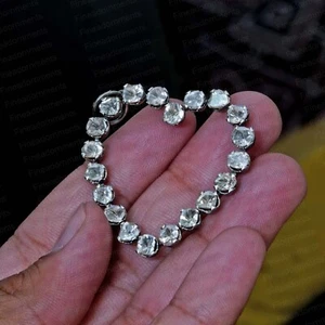Rosenschliff Diamant Herz Anhänger 925 Stern Silber Herz Charm Anhänger - Bild 1 von 12