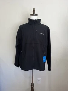 NUEVO CON ETIQUETAS $110 Columbia Para hombres Ascender Softshell Chaqueta Polar Negra Grande 1X - Imagen 1 de 7