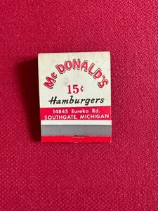 1960's, McDonald's, "Un-Used", Match Book (Slash Logo) RARE / Vintage - Picture 1 of 3