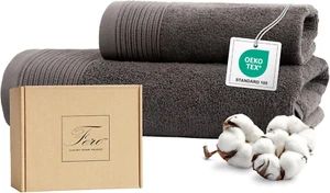 Set Asciugamani Bagno Di Lusso 2 Pezzi, OEKO-TEX 100% Cotone Premium 550 G/M², U - Foto 1 di 12