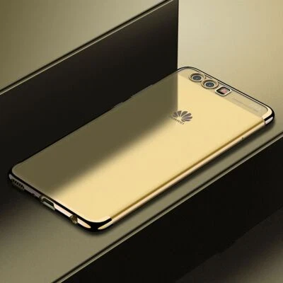 Custodia Protettiva Per Huawei P10 Trasparente Bumper Oro - Immagine 1 di 2