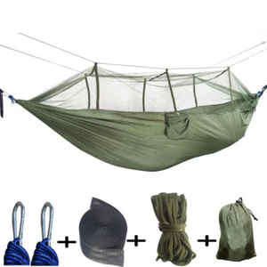 Hängematte mit Moskitonetz Camping 300kg Tragfähigkeit Ultraleichte 2 Personen - Bild 1 von 6