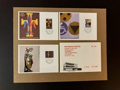 Liechtenstein FDC Maximum Card (MK24) 1981 Boy and Girl Scouts #711-13 +Envelope - Image 1 of 2
