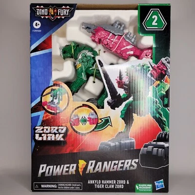 POWER RANGERS Dino Fury Zord Link Ankylo Hammer & Tiger Claw NEW SEALED - Image 1 of 4
