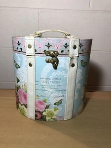 Scatola Contenitore Da Arredo, Fiori Floreale, Cartone, Rosa Azzurro Bianco - Foto 1 di 12