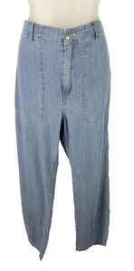 Kule NWT Women's Blue Lyocell Cotton Blend High Rise Cargo Pocket Pants Size 10 - Picture 1 of 4