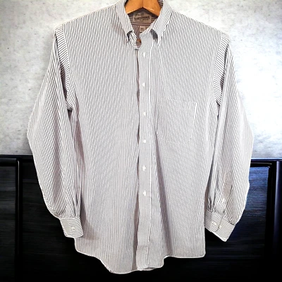 Camisa de vestir de algodón Sears Pima a rayas 16,5 34-35 Oxford mezcla suave azul Foto 1 de 4