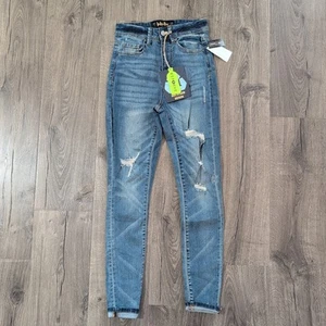 Indigo Rein Junior's Super High Rise Ripped Skinny Fit Jeans Size 0 Waist 24x28 - Picture 1 of 7