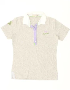 LA MARTINA Womens Graphic Polo Shirt US 3 Small Grey Cotton CG09 - Picture 1 of 3