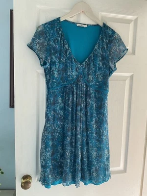 Vestido Tom Tailor Abstracto Estampado Floral Forrado Malla - Talla 10/12 Foto 1 de 4