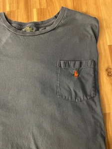 Polo Ralph Lauren camicia uomo 3XLT blu tasca girocollo cotone classico grande alta - Foto 1 di 6