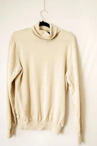 Erdos Cashmere sweater tan beige L turtleneck mens - Picture 1 of 6